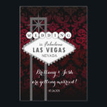 Invitation Las Vegas Red Black Mariage damassé<br><div class="desc">Invitation de Las Vegas Red Black Mariage damassé. Customisez à l'avant et à l'arrière.</div>