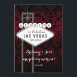 Invitation Las Vegas Red Black Mariage damassé<br><div class="desc">Invitation de Las Vegas Red Black Mariage damassé. Customisez à l'avant et à l'arrière.</div>
