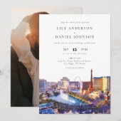 Invitation Las Vegas Skyline Destination Photo Wedding (Devant / Derrière)