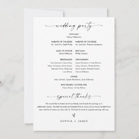 Invitation Las Vegas Skyline Wedding Program 5x7 Card (Dos)