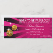 Invitation Las Vegas Starburst 40e anniversaire fuschia noir (Dos)