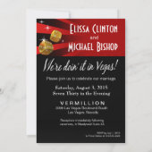 Invitation Las Vegas Starburst Mariage or noir rouge (Dos)