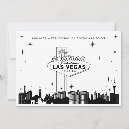 Invitation Las Vegas Strip Skyline Modifier la date (Dos)