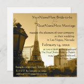 Invitation Las Vegas Tour Eiffel Paris Thème (Devant / Derrière)