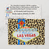 Invitation Las Vegas Wedding Guest RSVP Imprimé léopard (Devant / Derrière)