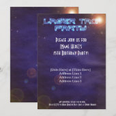 Invitation laser bleu et violet (Devant / Derrière)