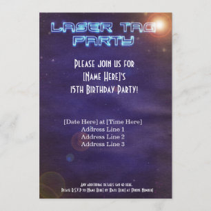 Invitation laser bleu et violet