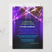 Invitation Laser PixDezines / néon lumières bar mitzvah (Dos)