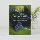 Invitation Laser Tag Birthday, Neon and Black (Debout devant)