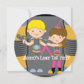 Invitation Laser Tag Birthday Party Customisé Cercle Invitati (Dos)