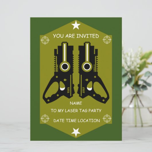 Invitation Laser Tag Party (Debout devant)