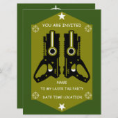 Invitation Laser Tag Party (Devant / Derrière)