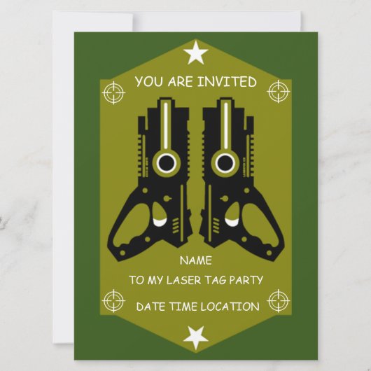 Invitation Laser Tag Party (Devant)