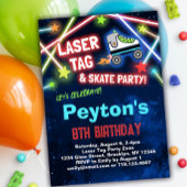 Invitation Laser Tag Roller Skate Anniversaire