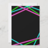 Invitation Laser Tag Rose Vert Bleu Fête d'anniversaire (Dos)