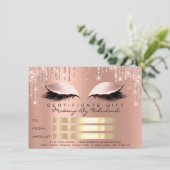Invitation Lashes de luxe Rose Drips certificat maquillage ca (Debout devant)