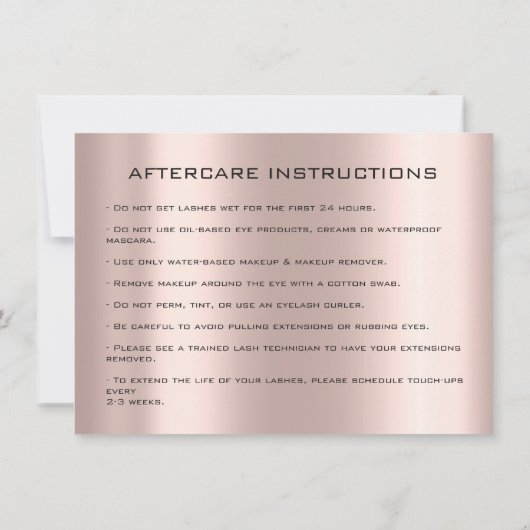 Invitation Lashes Extension des soins postérieurs Instruction (Dos)