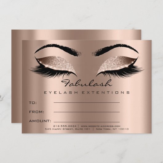 Invitation Lashes ExtensionRose Gold certificat maquillage ca (Devant / Derrière)