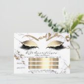 Invitation Lashes ExtensionWhite Gold Marble Certificat cadea (Debout devant)