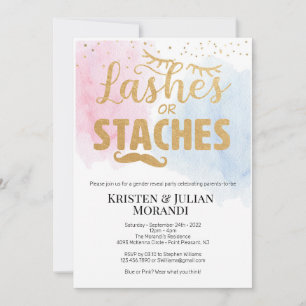 Invitation Lashes ou Staches Genre Révélation Partie Invitati