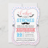 Invitation "Lashes Ou Staches" Parti Moderne De Révélation De (Devant)