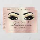 Invitation Lashes Prolongation Instructions d'après-soins Ros (Devant / Derrière)