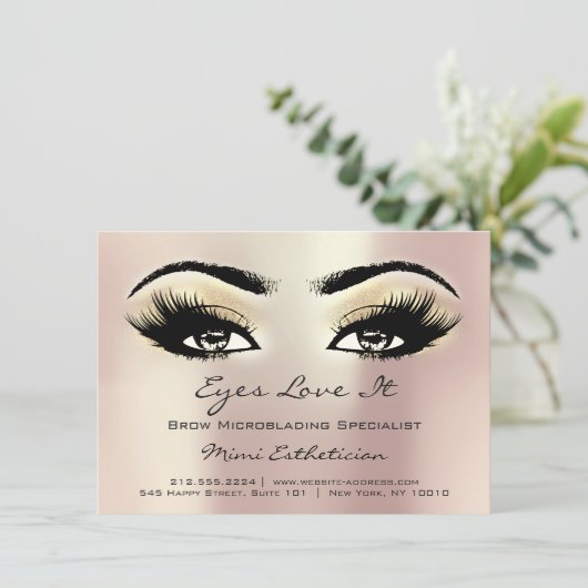 Invitation Lashes Prolongation Instructions d'après-soins Ros (Debout devant)