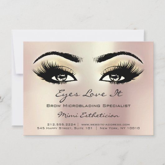 Invitation Lashes Prolongation Instructions d'après-soins Ros (Devant)