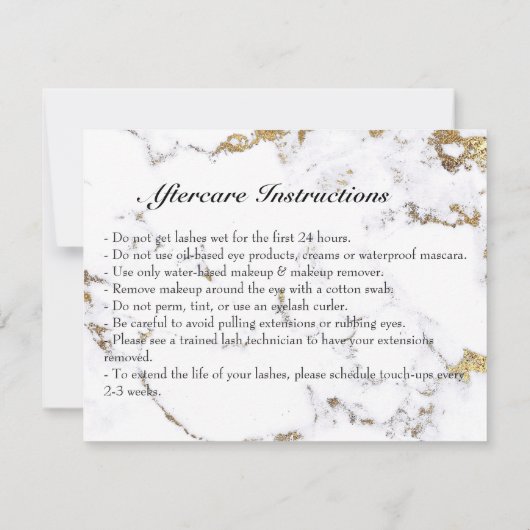 Invitation Lashes Prolongation Instructions de postsoins Maqu (Dos)