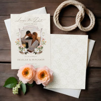 Lasso la date Boho aquarelle Floral Crest Photo