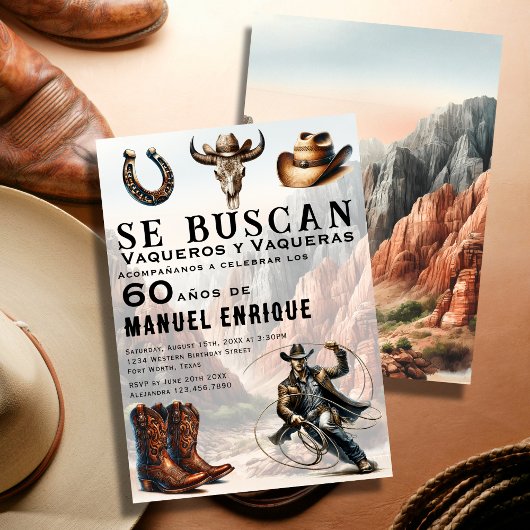 Invitation Lasso Vaquero Espagnol Occidental Cowboy 60e anniv