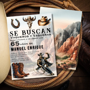 Invitation Lasso Vaquero Espagnol Occidental Cowboy 65e anniv