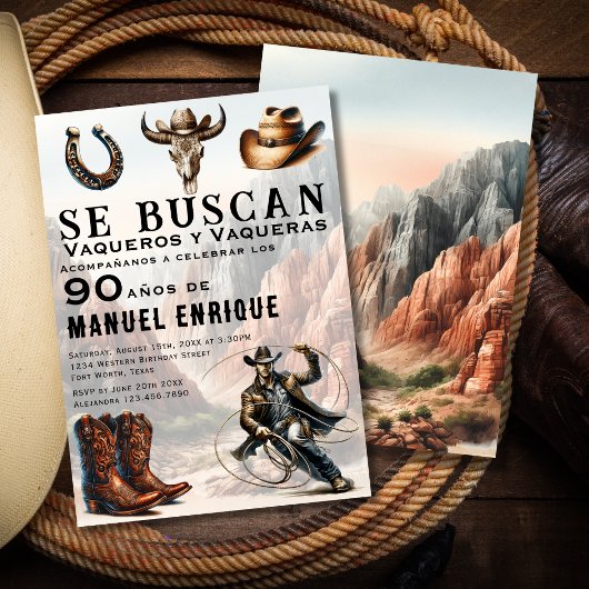 Invitation Lasso Vaquero Espagnol Occidental Cowboy 90e anniv