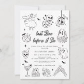Invitation Last Boo Before I DO Ghost Floral  Bridal Shower  (Devant)