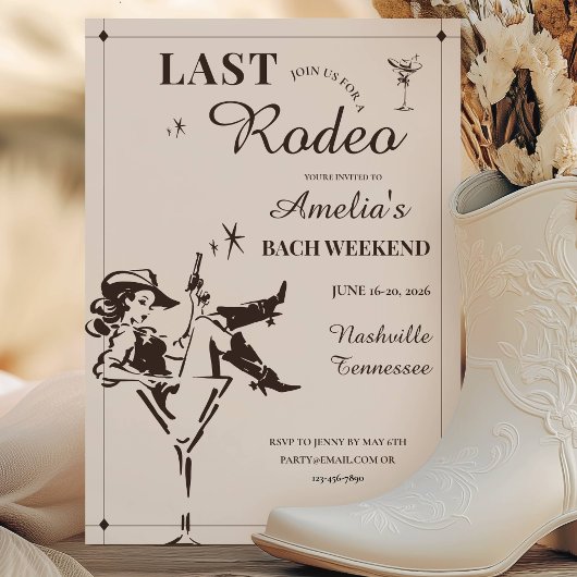 Invitation Last Rodeo Bachelorette Weekend Itinerary
