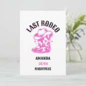 Invitation last rodeo pink cowgirl (Debout devant)