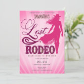 Invitation Last Rodeo Pink Cowgirl Nashville Bachelorette  (Debout devant)
