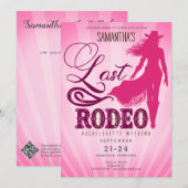 Invitation Last Rodeo Pink Cowgirl Nashville Bachelorette  (Devant / Derrière)