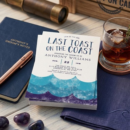 Invitation Last Toast on the Coast │Ocean Bachelor Party