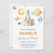 Invitation L'Astronaut Espace Premier Voyage Autour Du Soleil (Devant)