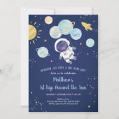 Invitation L'Astronaut Espace Premier Voyage Autour Du Soleil (Devant)