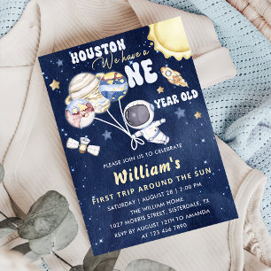 Invitation L'Astronaut Espace Premier Voyage Autour Du Soleil