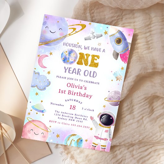 Invitation L'Astronaut Espace Premier Voyage Autour Du Soleil