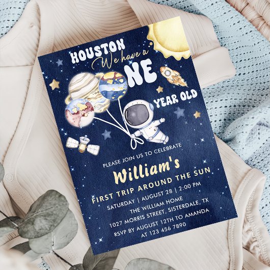 Invitation L'Astronaut Espace Premier Voyage Autour Du Soleil