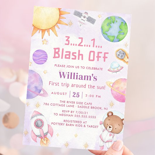 Invitation L'Astronaut Espace Premier Voyage Autour Du Soleil