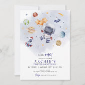 Invitation L'Astronaut Espace Premier Voyage Autour Du Soleil (Devant)