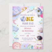 Invitation L'Astronaut Espace Premier Voyage Autour Du Soleil (Devant)