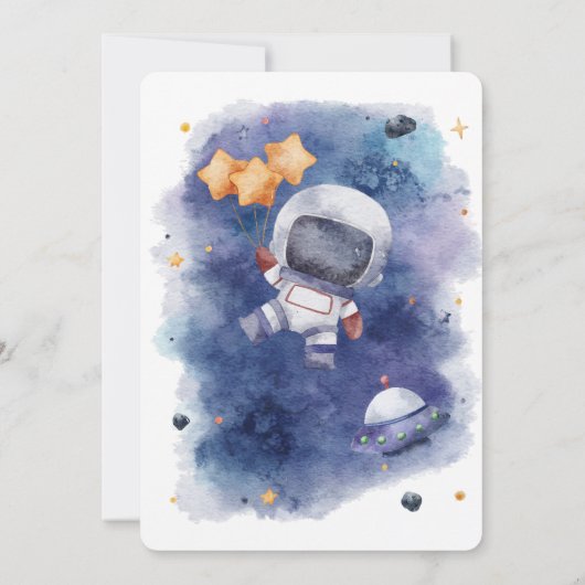 Invitation L'Astronaut Houston Nous Avons Un Baby shower Garç (Dos)