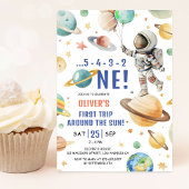 Invitation L'astronaute 1er anniversaire Premier voyage autou