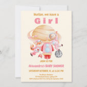 Invitation L'astronaute Bear Fox Baby shower (Devant)